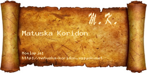 Matuska Koridon névjegykártya
